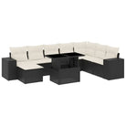 Zwart materiaal loungeset met gepoedercoat staal voor tuin of terras - Tuinsets