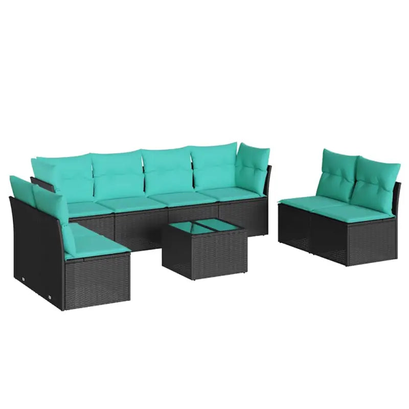Zwart materiaal loungeset met gepoedercoat staalafmetingen voor buiten - Tuinsets