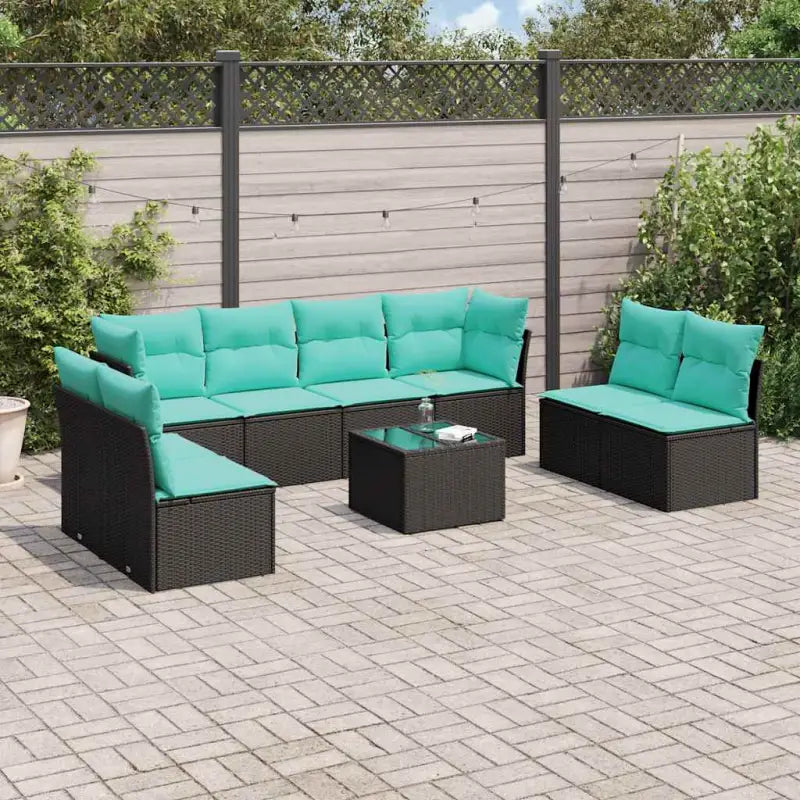 Zwart materiaal loungeset met gepoedercoat staalafmetingen voor buiten - Tuinsets