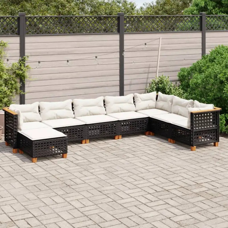 Zwart materiaal loungeset met natuurlijke olieafwerking en ideale afmetingen - Zwart / Zonder tafel / gat weven