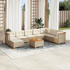 Zwart materiaal loungeset met natuurlijke olieafwerking en ideale afmetingen - Beige / Met tafel / Dichtgeweven