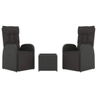 Zwart materiaal loungeset met poly rattan en gehard glas voor tuin - Tuinsets