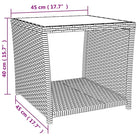 Zwart materiaal loungeset met poly rattan en gehard glas voor tuin - Tuinsets