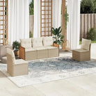 Zwart materiaal loungeset met poly rattan en gepoedercoat staal afmetingen - beige en crèmekleurig / Zonder tafel