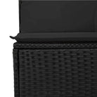 Zwart materiaal loungeset met poly rattan en gepoedercoat staal afmetingen - Tuinsets