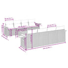 Zwart materiaal loungeset met poly rattan en gepoedercoat staal - Tuinsets