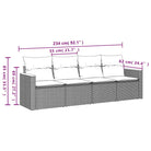 Zwart materiaal loungeset met poly rattan en waterdichte tas - Tuinsets