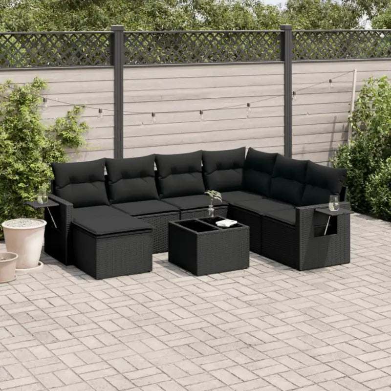 Zwart materiaal loungeset met waterdichte tas en gepoedercoat staal - Tuinsets