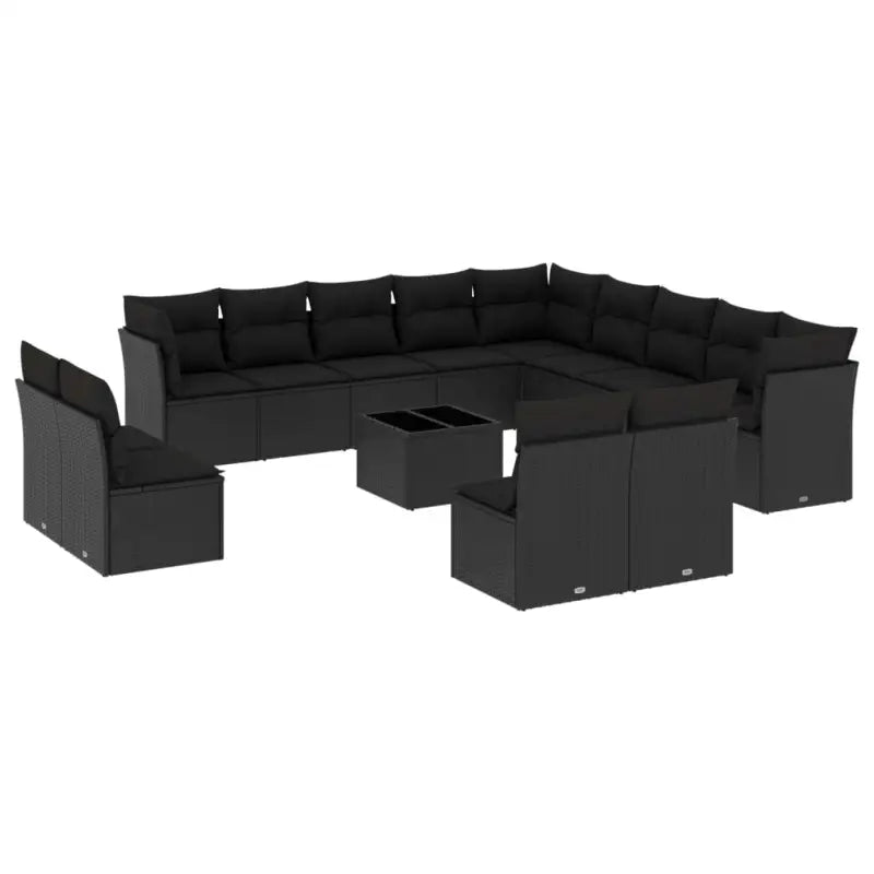 Zwart materiaal Loungeset met waterdichte tas en gepoedercoat staal - Tuinsets