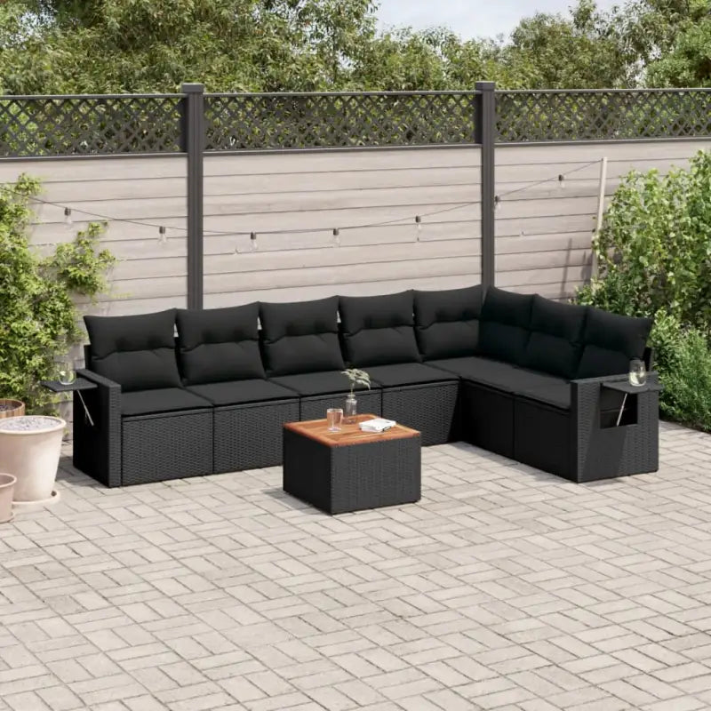 Zwart materiaal loungeset met waterdichte tas en gepoedercoat staal - Zwart - Tuinsets