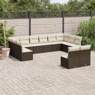 Zwart materiaal loungeset met waterdichte tas en gepoedercoat staal - Bruin en crème / Zonder tafel - Tuinsets