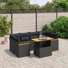 Zwart materiaal loungeset met waterdichte tas en gepoedercoat staal - Zwart / zonder opbergruimte - Tuinsets