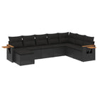 Zwart materiaal loungeset met waterdichte tas en gepoedercoat staal - Tuinsets