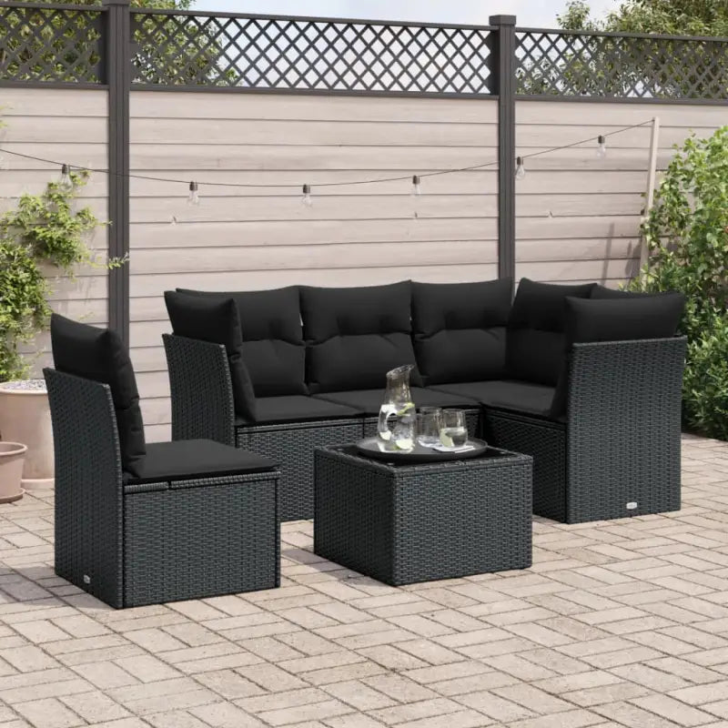 Zwart materiaal loungeset met waterdichte tas en gepoedercoat staal - Tuinsets