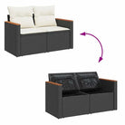 Zwart materiaal loungeset met waterdichte tas en gepoedercoat staal - Tuinsets