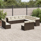 Zwart materiaal Loungeset met waterdichte tas en gepoedercoat staal - Bruin en crème / Zonder tafel - Tuinsets
