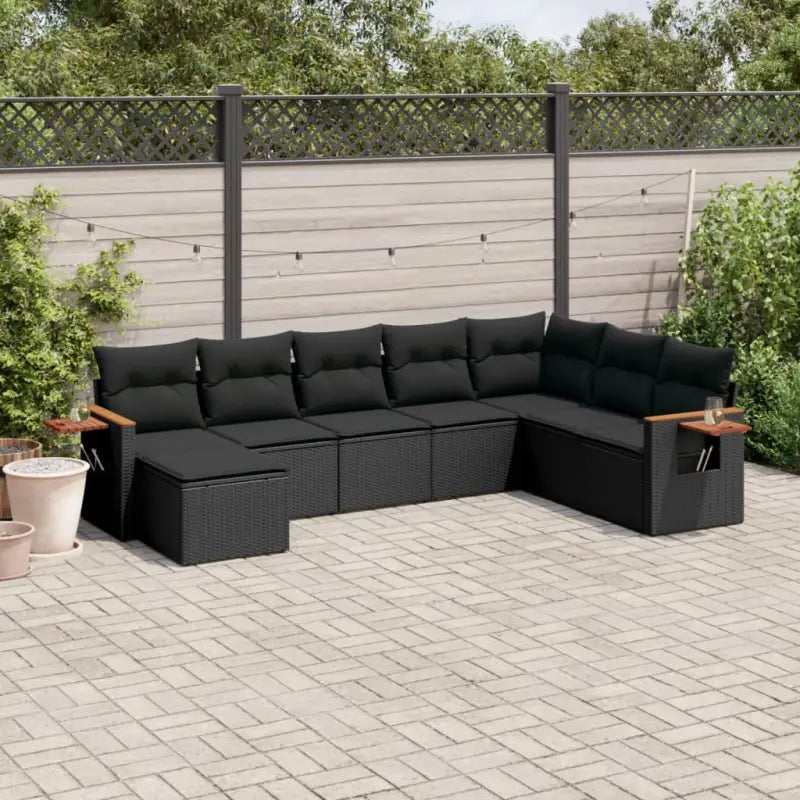 Zwart materiaal loungeset met waterdichte tas en gepoedercoat staal - Tuinsets