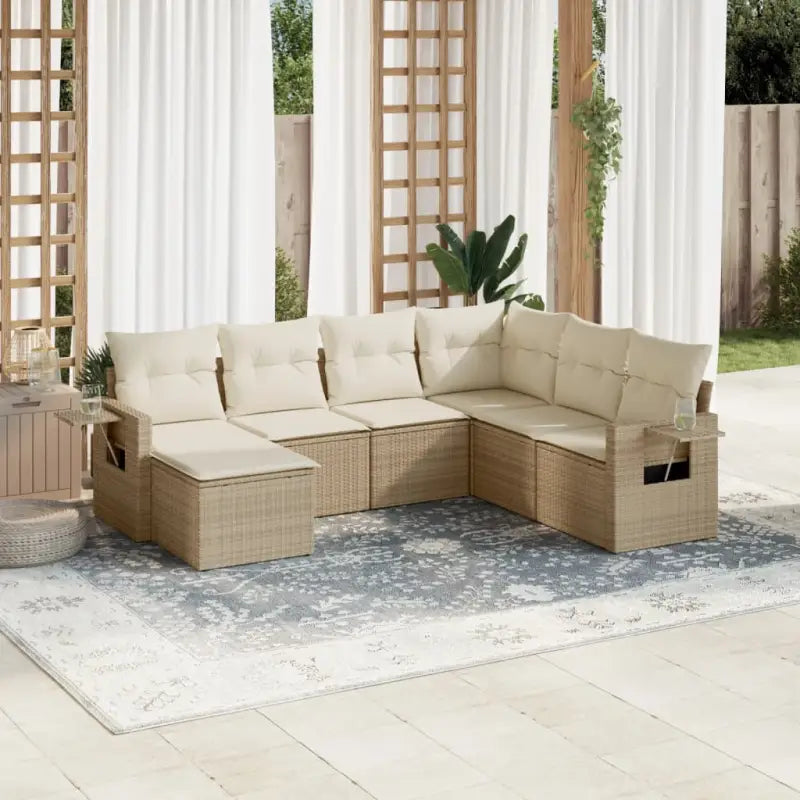 Zwart materiaal loungeset met waterdichte tas en gepoedercoat staal - beige en crèmekleurig / Zonder tafel - Tuinsets