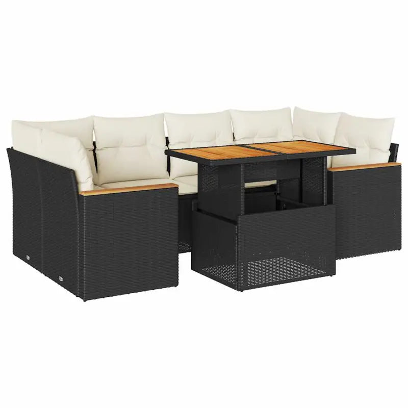 Zwart materiaal loungeset met waterdichte tas en gepoedercoat staal - Tuinsets