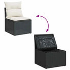 Zwart materiaal loungeset met waterdichte tas en gepoedercoat staal - Tuinsets