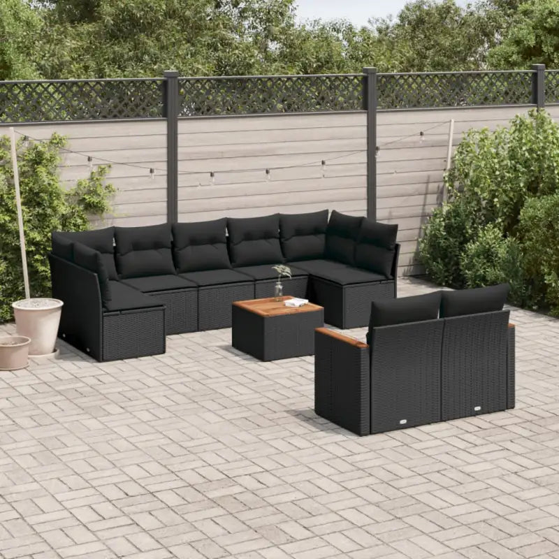 Zwart materiaal loungeset met waterdichte tas en gepoedercoat staal - Zwart / Met tafel - Tuinsets