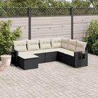 Zwart materiaal loungeset met waterdichte tas en gepoedercoat staal - Zwart en crème / Zonder tafel - Tuinsets