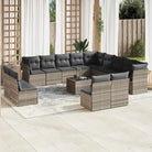 Zwart materiaal Loungeset met waterdichte tas en gepoedercoat staal - Lichtgrijs / Met tafel - Tuinsets