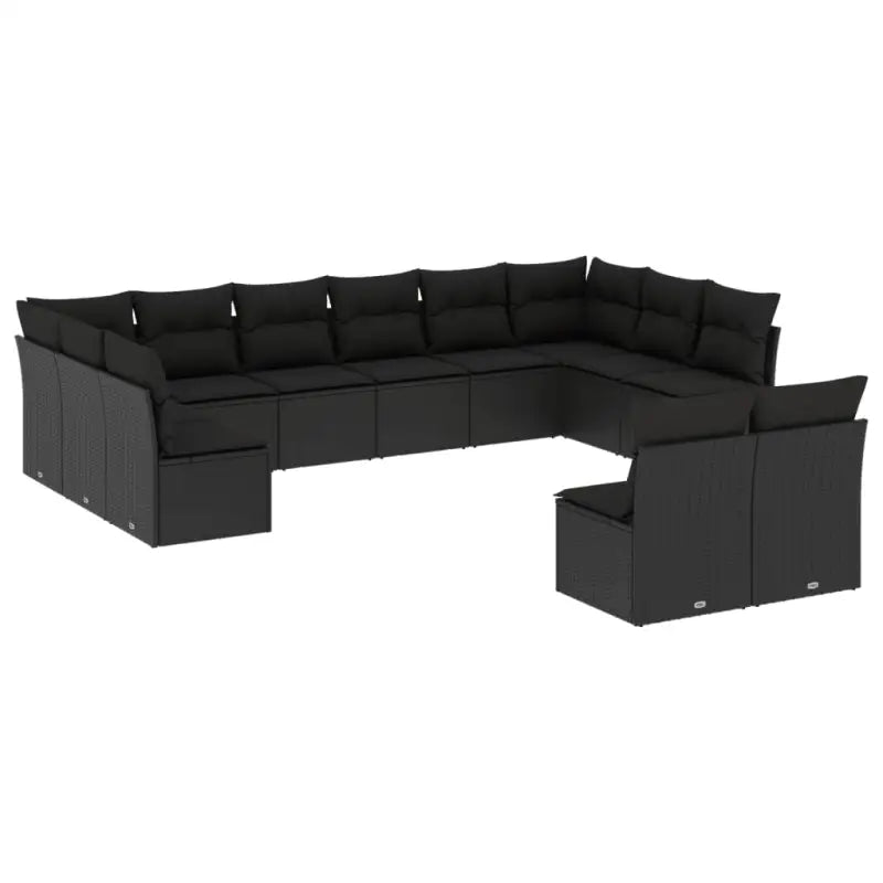 Zwart materiaal loungeset met waterdichte tas en gepoedercoat staal - Tuinsets