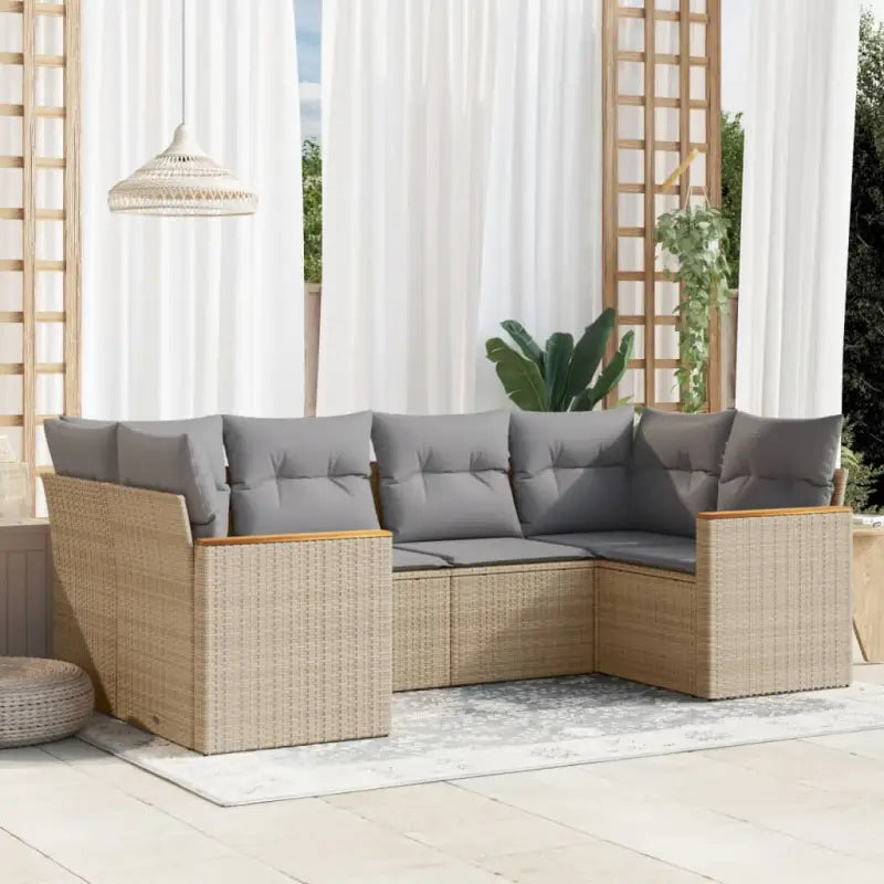 Zwart materiaal loungeset met waterdichte tas en gepoedercoat staal - Beige en grijs - Tuinsets