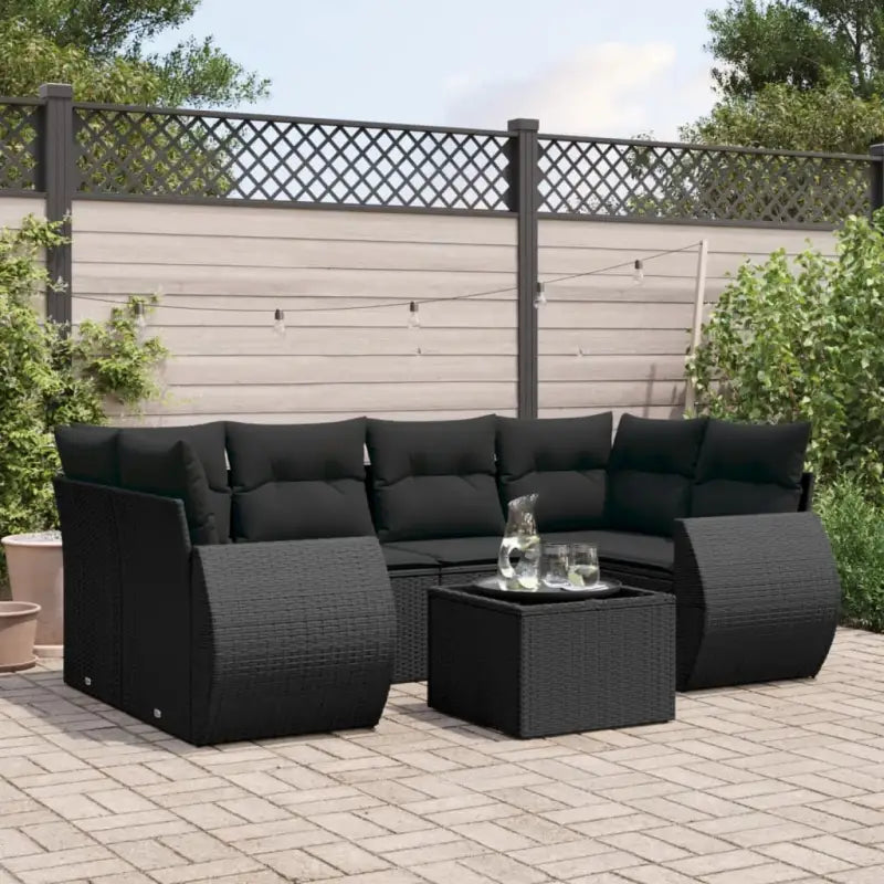 Zwart materiaal loungeset met waterdichte tas en gepoedercoat staal - Zwart - Tuinsets