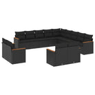 Zwart materiaal loungeset met waterdichte tas en gepoedercoat staal - Tuinsets