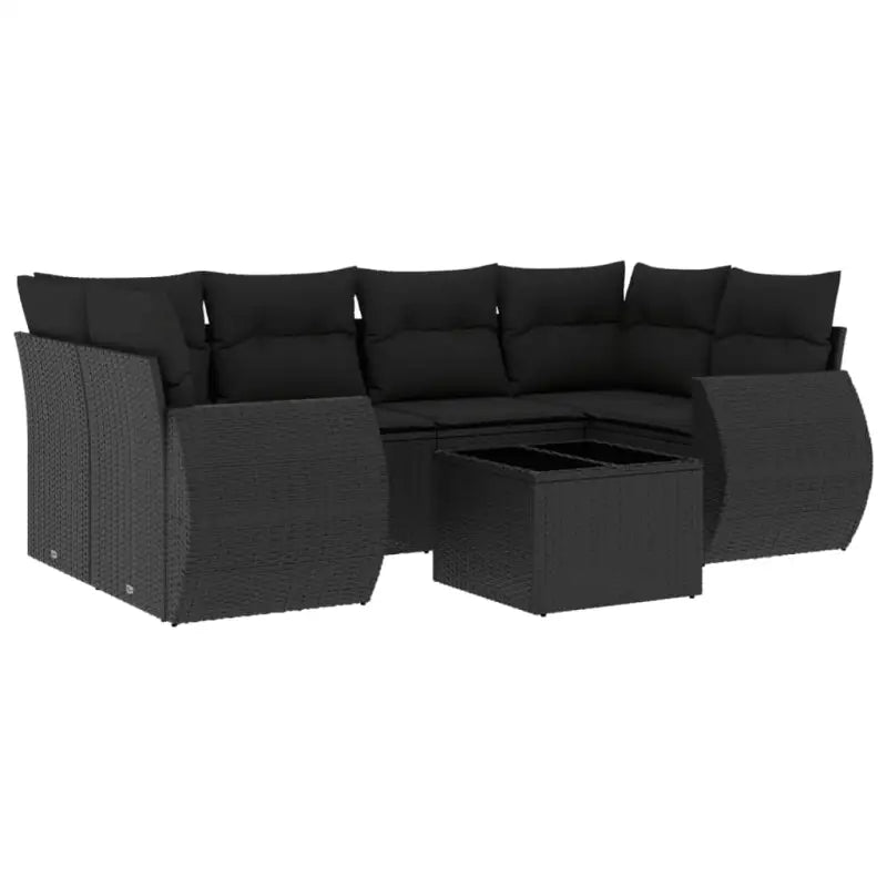 Zwart materiaal loungeset met waterdichte tas en gepoedercoat staal - Tuinsets