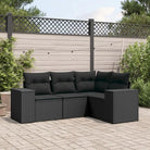 Zwart materiaal Loungeset met waterdichte tas en gepoedercoat staal - Tuinsets