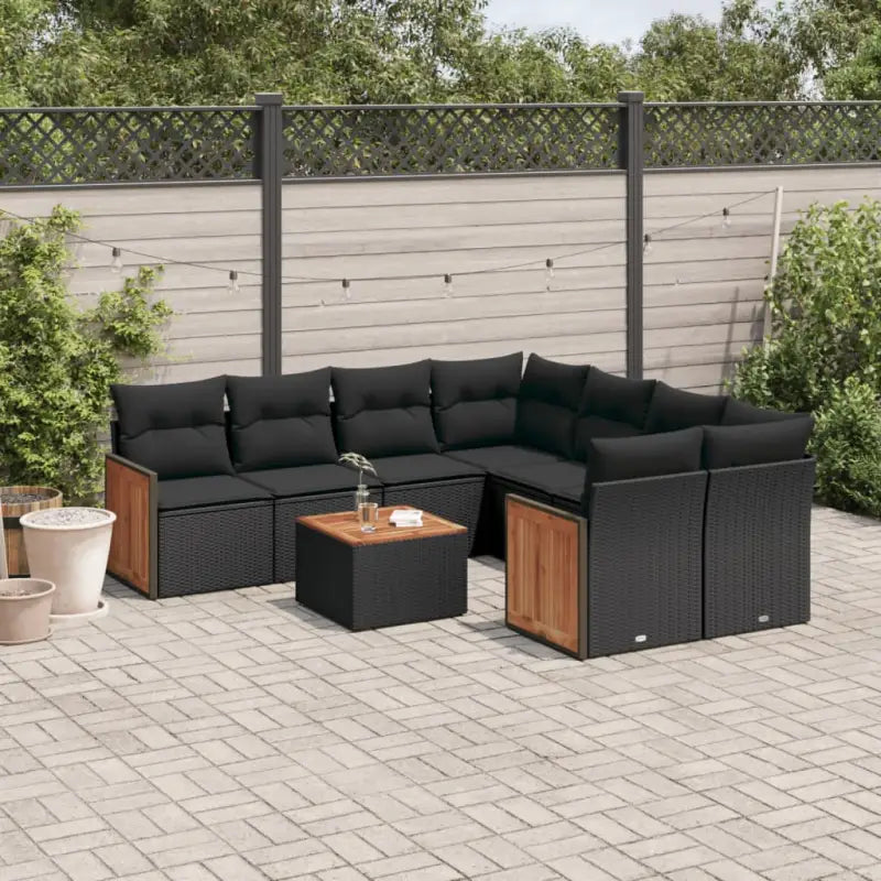 Zwart materiaal loungeset met waterdichte tas voor buitenplezier - Zwart - Tuinsets