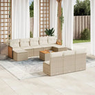Zwart materiaal loungeset met waterdichte zak en gepoedercoat staal - beige en crèmekleurig / Met tafel - Tuinsets