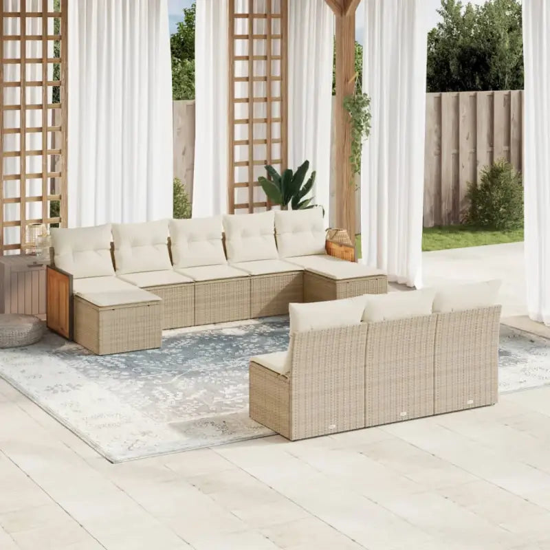 Zwart materiaal loungeset met waterdichte zak en gepoedercoat staal - beige en crèmekleurig / Zonder tafel - Tuinsets