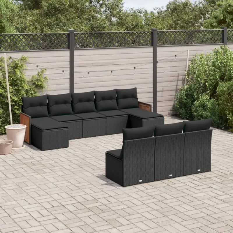 Zwart materiaal loungeset met waterdichte zak en gepoedercoat staal - Zwart / Zonder tafel - Tuinsets