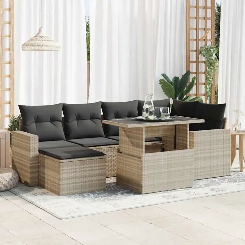 Zwart materiaal loungeset van gepoedercoat staal met afmetingen - Lichtgrijs / met opbergruimte - Tuinsets