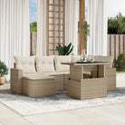 Zwart materiaal loungeset van gepoedercoat staal met afmetingen - beige en crèmekleurig / zonder opbergruimte - Tuinsets