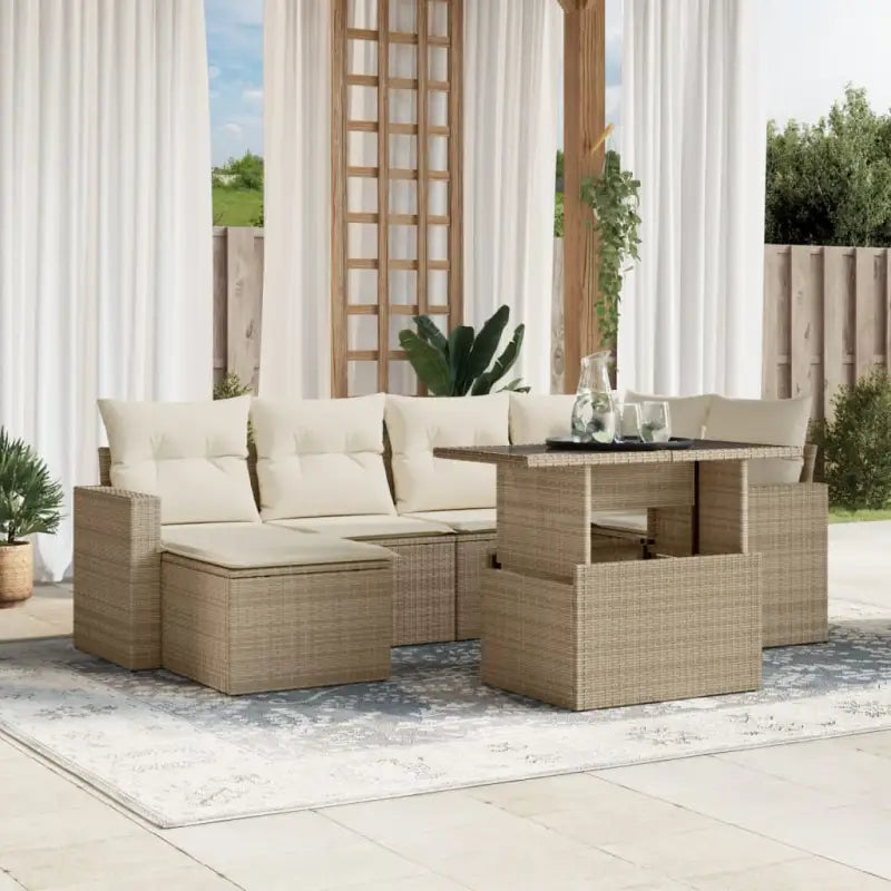 Zwart materiaal loungeset van gepoedercoat staal met afmetingen - beige en crèmekleurig / zonder opbergruimte - Tuinsets
