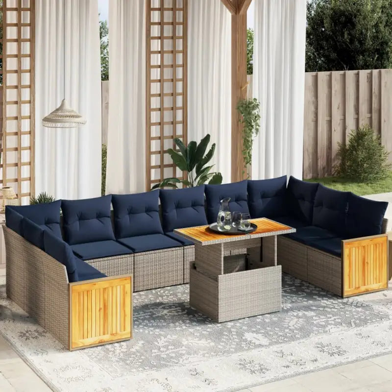 Zwart materiaal loungeset van gepoedercoat staal met comfortabele afmetingen - Grijs - Tuinsets