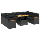 Zwart materiaal loungeset van gepoedercoat staal met comfortabele afmetingen - Tuinsets