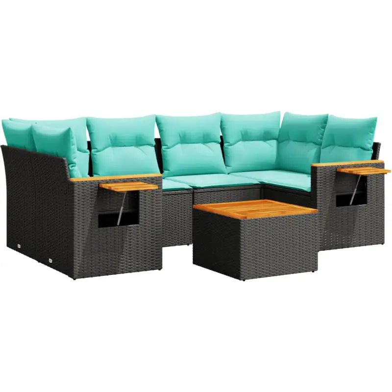 Zwart materiaal loungeset van gepoedercoat staal met comfortabele afmetingen - Tuinsets