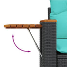 Zwart materiaal loungeset van gepoedercoat staal met comfortabele afmetingen - Tuinsets