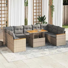 Zwart materiaal loungeset van gepoedercoat staal met comfortabele afmetingen - Beige en grijs / met opbergruimte