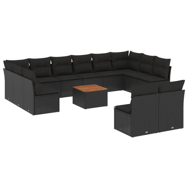 Zwart materiaal loungeset van gepoedercoat staal met comfortabele afmetingen - Tuinsets