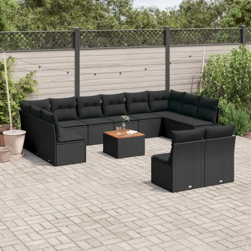 Zwart materiaal loungeset van gepoedercoat staal met comfortabele afmetingen - Zwart - Tuinsets
