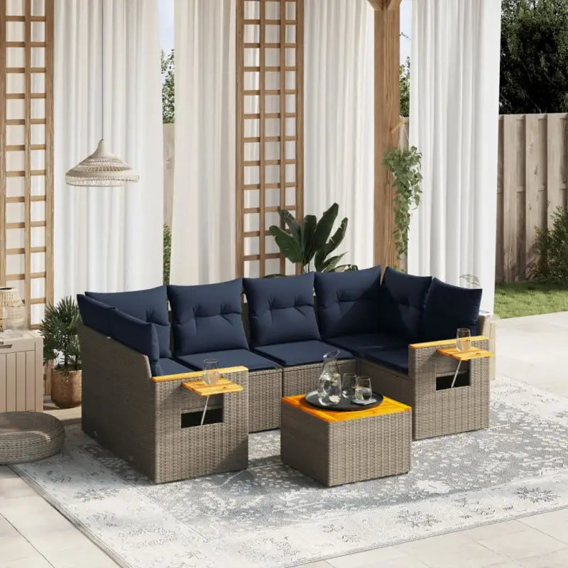 Zwart materiaal loungeset van gepoedercoat staal met comfortabele afmetingen - Grijs - Tuinsets