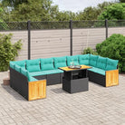 Zwart materiaal loungeset van gepoedercoat staal met comfortabele afmetingen - Tuinsets
