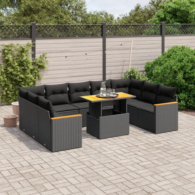Zwart materiaal loungeset van gepoedercoat staal met comfortabele afmetingen - Tuinsets